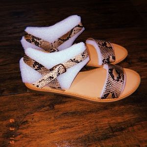 SODA sandals snake pattern